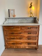 Vintage commode met marmeren blad en lades, Kinderen en Baby's, Kinderkamer | Commodes en Kasten, Ophalen, 50 tot 70 cm, 90 tot 105 cm