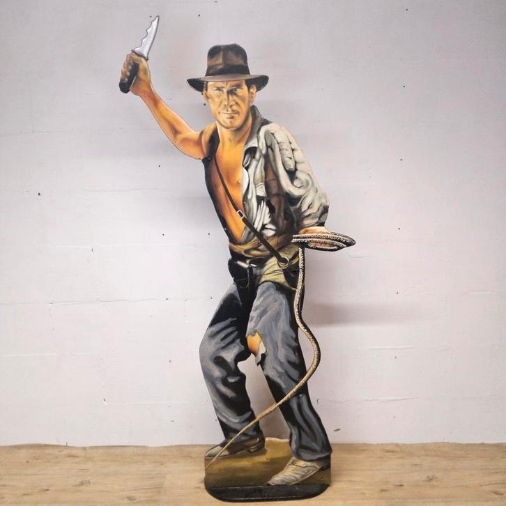 Levensgrote houten beeld Indiana Jones / cutout  / figuur, Antiek en Kunst, Kunst | Beelden en Houtsnijwerken, Ophalen of Verzenden