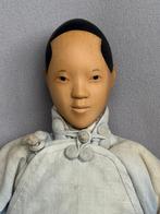 Antieke popje "Door of Hope" pop met houten hoofd, Ophalen of Verzenden