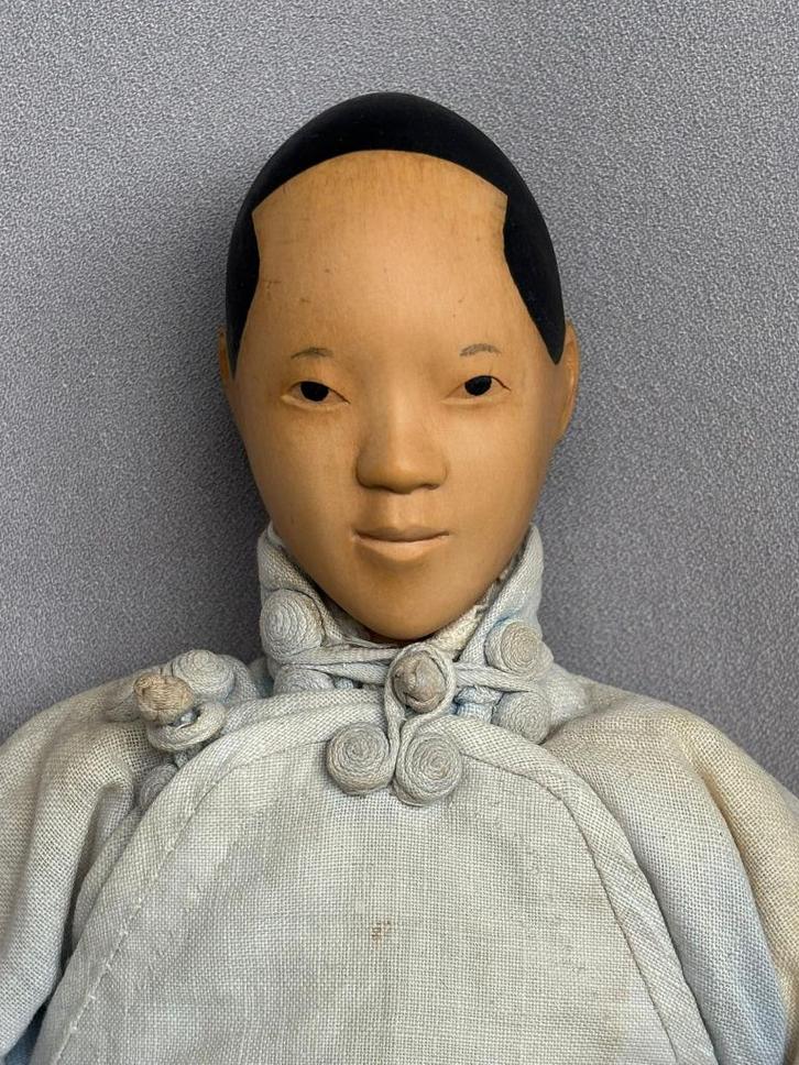 Antieke popje "Door of Hope" pop met houten hoofd, Antiek en Kunst, Antiek | Speelgoed, Ophalen of Verzenden