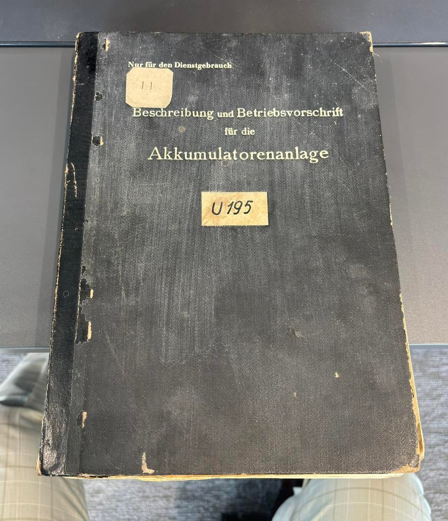 U-195 IXD1 U-boot handboek accusys. Akkumulatorenanlage 1942, Ophalen, Marine, Duitsland, Boek of Tijdschrift