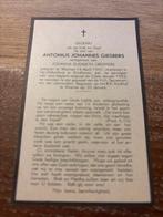 Giesbers Antonius 1901 Wijchen 1952 Eindhoven x Creemers, Ophalen of Verzenden, Bidprentje