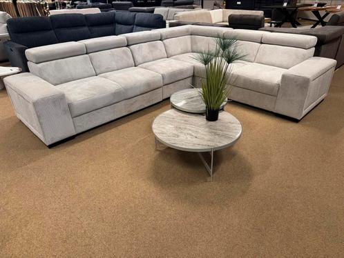 Hoekbank L-325x255 Creme Ribstof Direct/Leverbaar E-7025, Huis en Inrichting, Banken | Bankstellen, Nieuw, Hoekbank, Vierpersoons of meer
