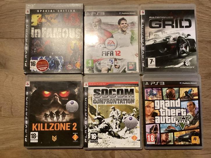 PS3 Games - Infamous, FIFA, Grid, Killzone, SOCOM, GTA V, Spelcomputers en Games, Games | Overige, Gebruikt, Overige genres, 3 spelers of meer