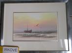 AQUAREL BOOTJE MET MEEUWEN * In Lijst *, Verzenden