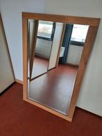 Facet geslepen spiegel in blank eiken lijst, Ophalen, Zo goed als nieuw, Rechthoekig, Minder dan 100 cm