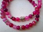 Armbanden set dames natuursteen kralen roze zilver buddha, Overige materialen, Met edelsteen, Nieuw, Ophalen of Verzenden