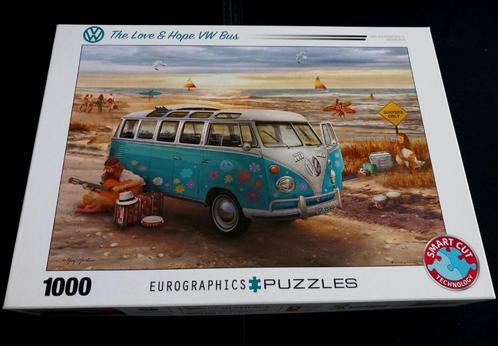 Eurographics puzzel 1000 stukjes The Love & Hope VW bus, Hobby en Vrije tijd, Denksport en Puzzels, Zo goed als nieuw, Legpuzzel