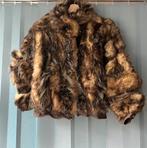 oi kort vintage bomberjack uit opossum L, Ophalen of Verzenden, Gedragen, Maat 42/44 (L), Beige