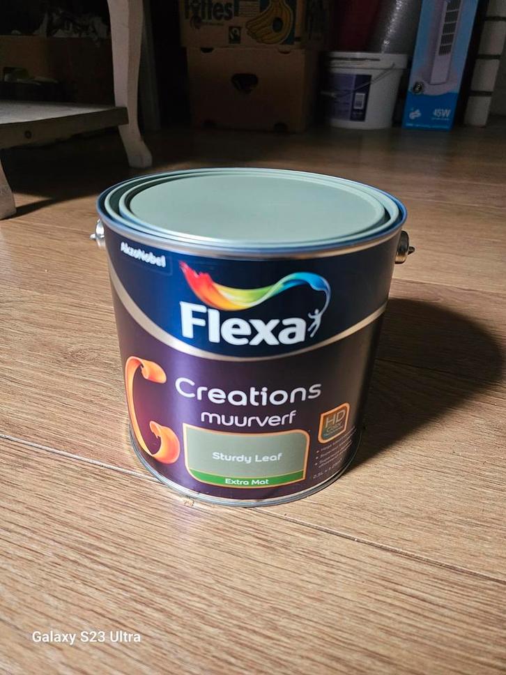 Flexa Creations Muurverf - Sturdy Leaf, Doe-het-zelf en Verbouw, Verf, Beits en Lak, Nieuw, Verf, Minder dan 5 liter, Groen, Ophalen of Verzenden