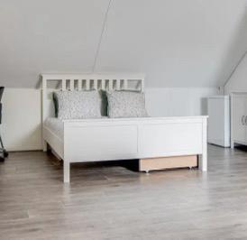 IKEA HEMNES 2-persoons incl lattenbodem en matrassen, Huis en Inrichting, Slaapkamer | Bedden, Gebruikt, Tweepersoons, 160 cm