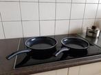 Koekenpannen 24 en 28 cm, Ophalen, Zo goed als nieuw, Aluminium, Koekenpan of Braadpan