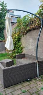 Crème Witte Parasol - Zo Goed Als Nieuw, Ophalen, Zo goed als nieuw, Zweefparasol, Kantelbaar