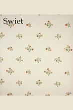 5056 wit bloemenbehang vinyl steenrood zalm retro swiet, Huis en Inrichting, Stoffering | Behang, Verzenden, Minder dan 10 m²