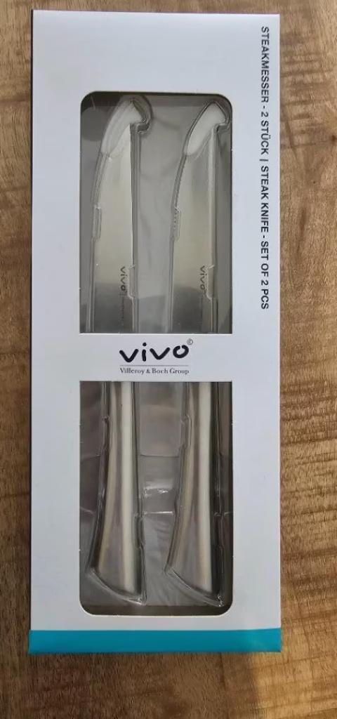 Vivo Villeroy & Boch steakmessen, Huis en Inrichting, Keuken | Bestek, Nieuw, Los bestek, Rvs of Chroom, Vaatwasserbestendig, Verzenden