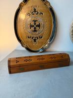 Houten wierookhouder doosje met messing olifantjes, Ophalen of Verzenden, Zo goed als nieuw, Hout, Minder dan 25 cm