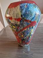 Kleurrijke glazen vaas, Overige kleuren, Ophalen of Verzenden, Minder dan 50 cm, Glas