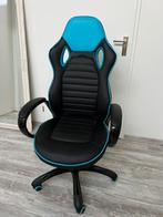 Bureaustoel/gamestoel zwart/turkooise, Ophalen, Zo goed als nieuw, Zwart