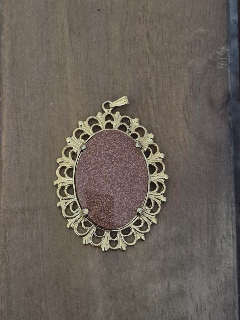 Vintage Hanger met Neutrale Steen, Overige materialen, Gebruikt, Overige voorstellingen, Bruin