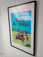 Kuifje in Congo affiche groot formaat ingelijst houten lijst, Ophalen of Verzenden, A1 t/m A3, Film en Tv