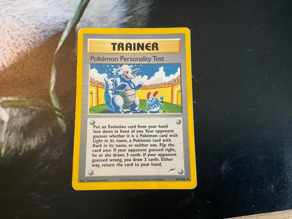 Trainer Pokémon personality test kaart, Ophalen of Verzenden, Zo goed als nieuw