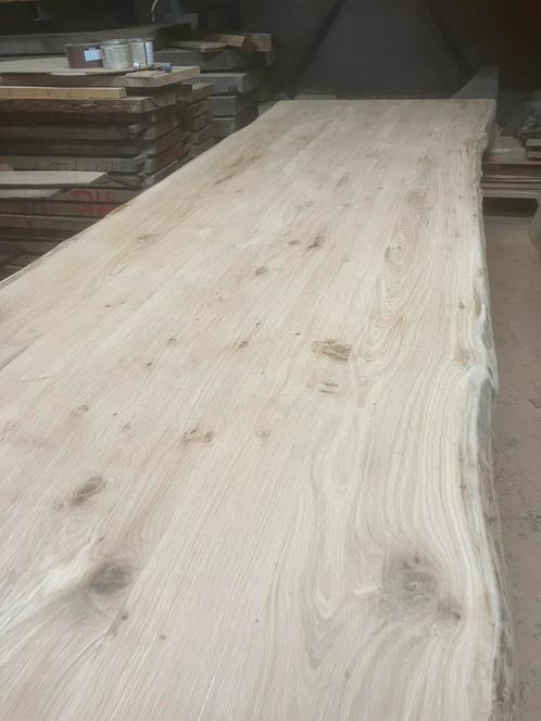 Eiken boomstamtafel 400 cm – 4 meter 100 cm breed € 2.350,00, Huis en Inrichting, Tafels | Eettafels, Nieuw, 200 cm of meer, Vijf personen of meer