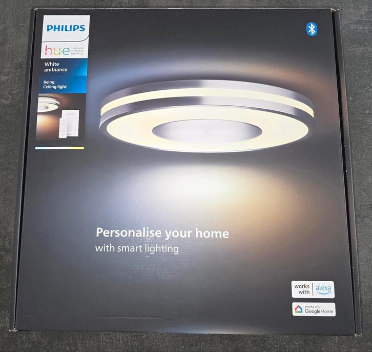 Philips Hue Being ceiling light + switch *Zilver* (nieuw), Huis en Inrichting, Lampen | Spots, Nieuw, Metaal of Aluminium, Ophalen of Verzenden
