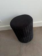 Zwarte velvet poef action, Ophalen, Zo goed als nieuw, Rond, Minder dan 50 cm