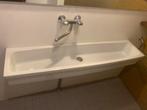 Wasbak, wastrog, langwerpige witte wasbak., Ophalen, Gebruikt