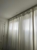 katoenen gordijnen, roomwit, met ringen, 100 tot 150 cm, 200 cm of meer, Wit, Neutraal