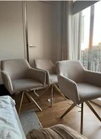 4 Beige Jasper Home Stoelen met Gouden Poten, Gebruikt, Overige kleuren, Ophalen of Verzenden, Vier