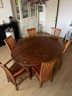 Sfeervolle kersenhouten eettafel  voor 6 personen., Huis en Inrichting, Tafels | Eettafels, Ophalen, Gebruikt, 150 tot 200 cm