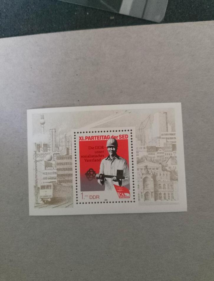 DDR Postzegel XI. Parteitag der SED, Postzegels en Munten, Postzegels | Europa | Duitsland, Ophalen of Verzenden