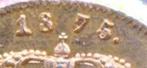 Nederland Gouden tientje 1875/1874 Overslag Willem 3, Postzegels en Munten, Munten | Nederland, Koning Willem III, Losse munt
