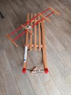 Houten slee met rugsteun, Ophalen, Rugleuning, Zo goed als nieuw, Hout
