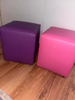 Leuke kubus poefjes op wielen, Huis en Inrichting, Banken | Voetenbanken en Poefen, Ophalen, Vierkant, Zo goed als nieuw, Minder dan 50 cm
