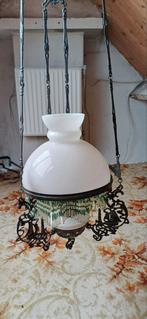 Ouderwetse Schippertje Olielamp, ook Electrisch, Antiek, Gebruikt, Ophalen of Verzenden, Glas