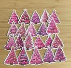 Kerstboom roze stickers, Nieuw, Ophalen of Verzenden