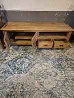 Teak houten TV meubel, TV kastje, Ophalen, Teakhout, Zo goed als nieuw, Minder dan 100 cm