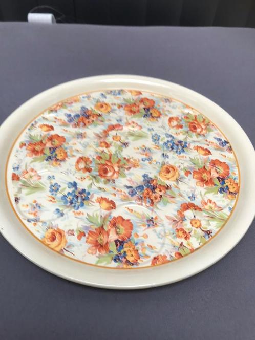 Eierdoppen bord met bloemen van societe ceramique., Antiek en Kunst, Antiek | Servies los, Ophalen