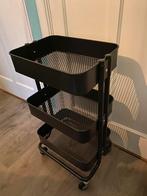 Trolley Roltafel Raskog Ikea ZGAN, Ophalen, Minder dan 50 cm, Zwart, Zo goed als nieuw