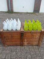 fridio glazen vaasje in groen en in wit partij of los, Huis en Inrichting, Ophalen of Verzenden, Minder dan 50 cm, Groen, Glas