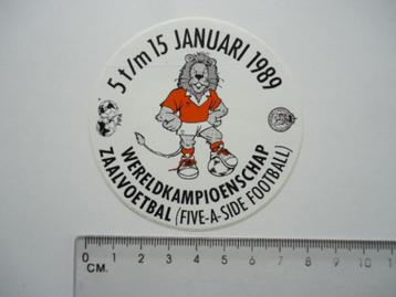 sticker WK ZAALVOETBAL 1989 Knvb fifa football five a side