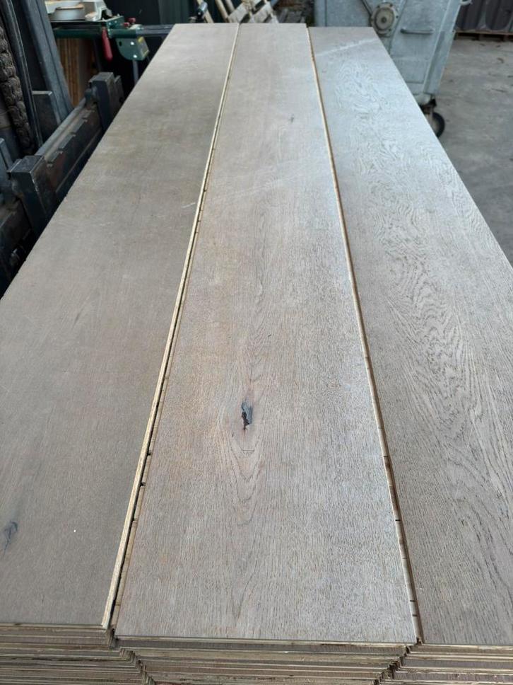 Eiken vloer 51 m2 lamelparket 26 cm breed 1,5 cm dik, Doe-het-zelf en Verbouw, Vloerdelen en Plavuizen, Gebruikt, Vloerdelen of -planken