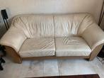 2 stuks Loyd Loom Banken met Lederen Bekleding, Ophalen, Gebruikt, 150 tot 200 cm, Tweepersoons