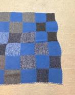 Granny woondeken gebreid patchwork blauw grijs 150/105, Geen, Ophalen of Verzenden, Zo goed als nieuw, Geen