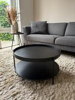 Zwarte ronde houten salontafel Renee (Westwing), Huis en Inrichting, Tafels | Salontafels, Ophalen, 50 tot 100 cm, Rond, Zo goed als nieuw