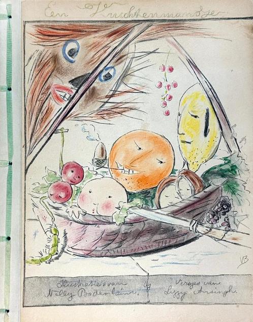 Vruchtenmandje facsimile, Antiek en Kunst, Kunst | Overige Kunst, Ophalen of Verzenden