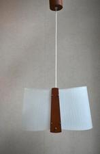 Scandinavisch design hanglamp Glazen kap met Teakhout, Deens design, Ophalen of Verzenden, Zo goed als nieuw, Deens design