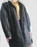 Vintage 80's leren oversized jas, Kleding | Dames, Jassen | Winter, Zwart, Maat 42/44 (L), Ophalen of Verzenden, Zo goed als nieuw
